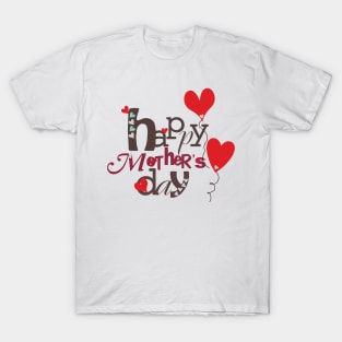 Ballons Love Heart Mother Day T-Shirt